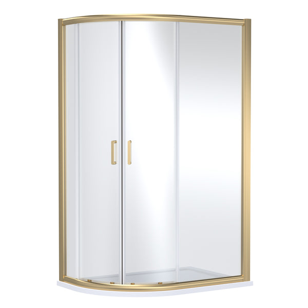 1200mm x 800mm Offset Quadrant - Brushed Brass