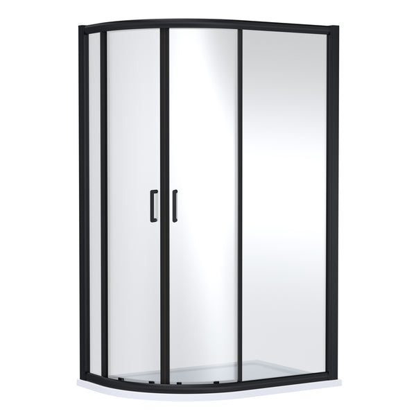 1200mm x 800mm Offset Quadrant - Matt Black