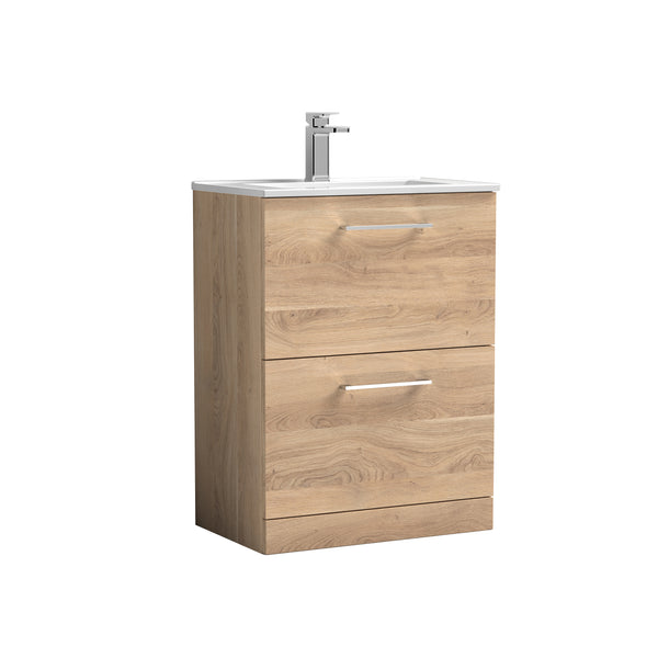 600mm Floor Standing 2-Drawer Vanity & Basin 2