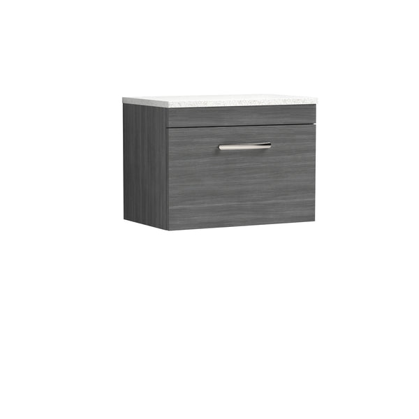 600mm Wall Hung Vanity With Sparkling White Worktop