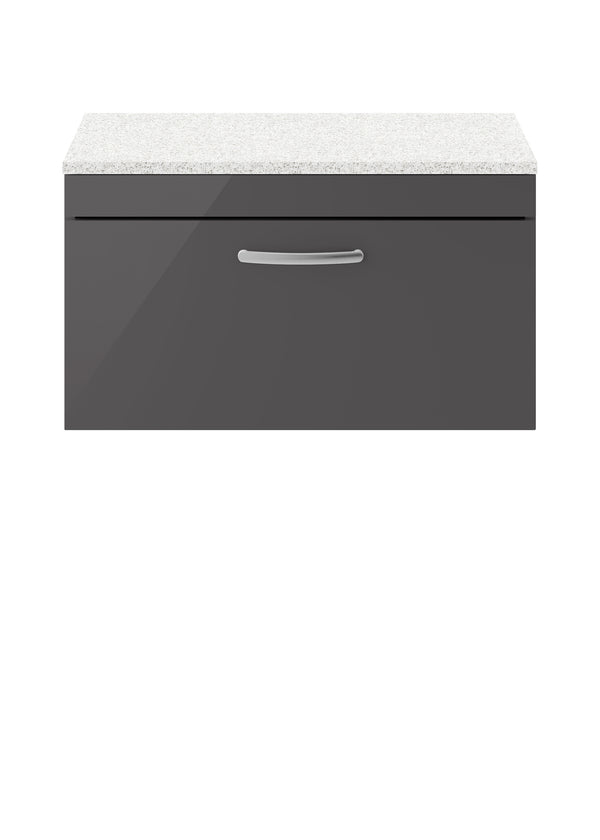 800mm Wall Hung Cabinet With Sparkling White Worktop