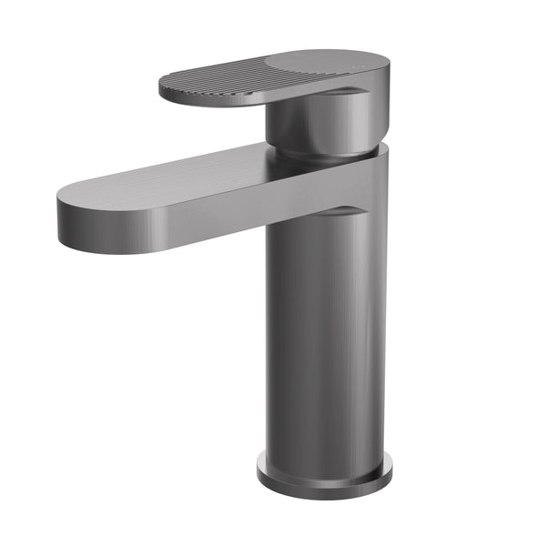 Fluted Mono Basin Mixer with Push Button Waste