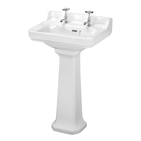 560mm Basin & Pedestal (2 Tap Hole)