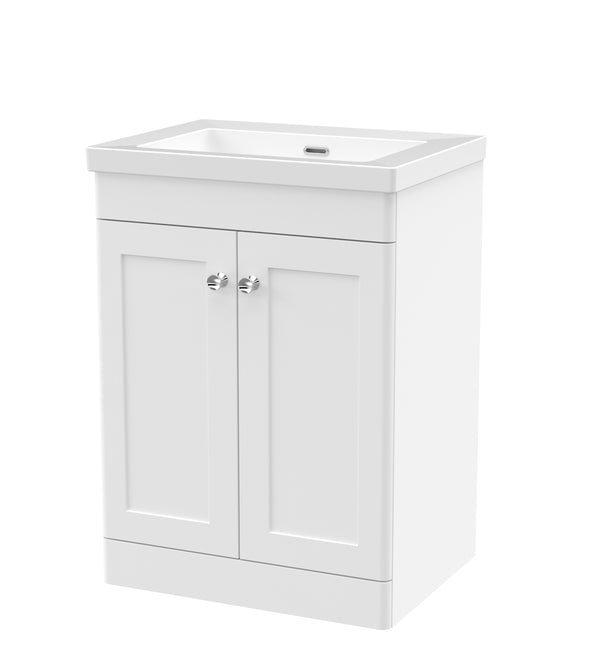 600mm Floor Standing 2-Door Vanity with Basin - 0 Tap Hole