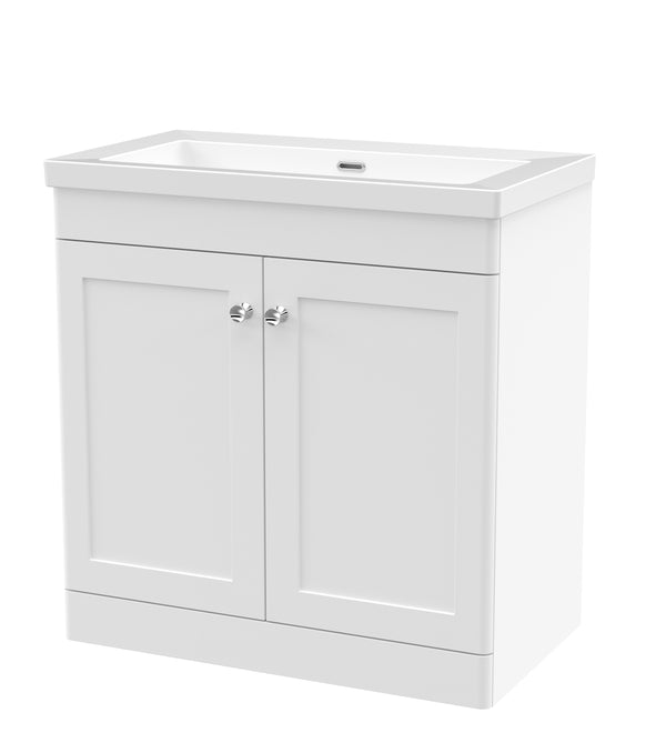 800mm Floor Standing 2-Door Vanity with Basin - 0 Tap Hole
