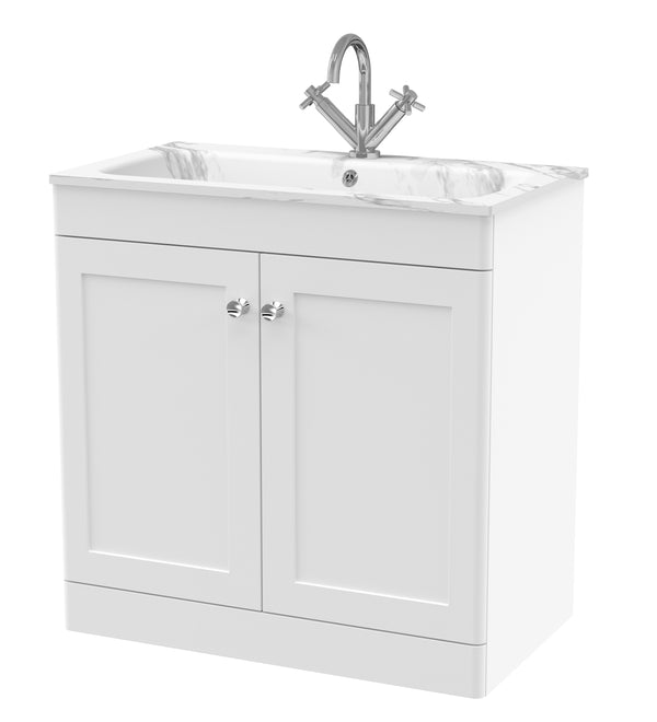800mm Floor Standing 2-Door  Unit & Stone Basin 1TH