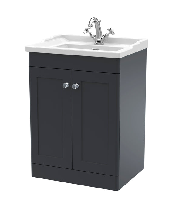 600mm Floor Standing 2 Door Vanity & Basin 1TH