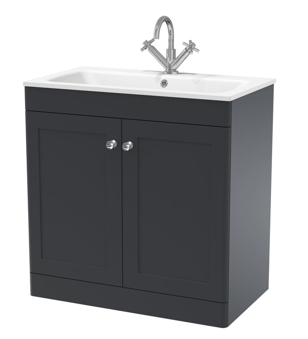 800mm Floor Standing 2-Door  Unit & Stone Basin 1TH