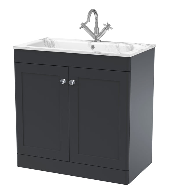 800mm Floor Standing 2-Door  Unit & Stone Basin 1TH