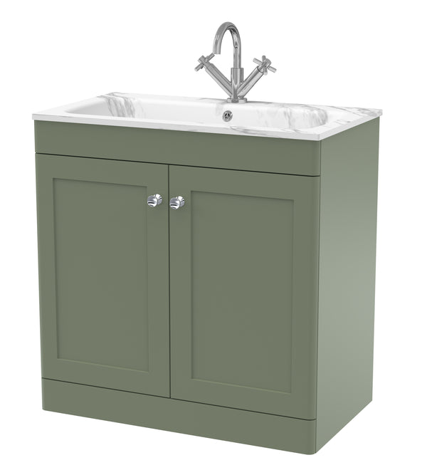 800mm Floor Standing 2-Door  Unit & Stone Basin 1TH