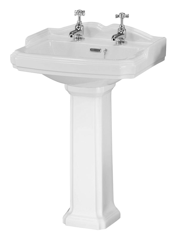 590mm Basin & Pedestal (2 Tap Hole)