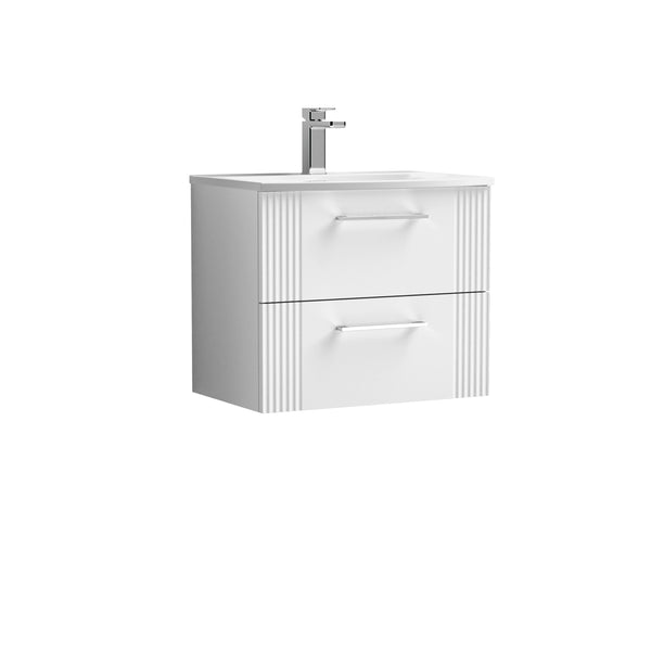 600mm Wall Hung 2 Drawer Vanity & Basin 4