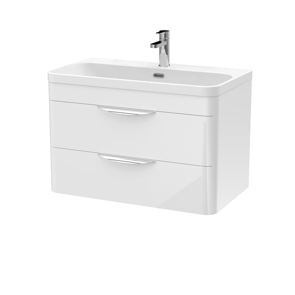 800mm Wall Hung Vanity & Thin Edge Ceramic Basin