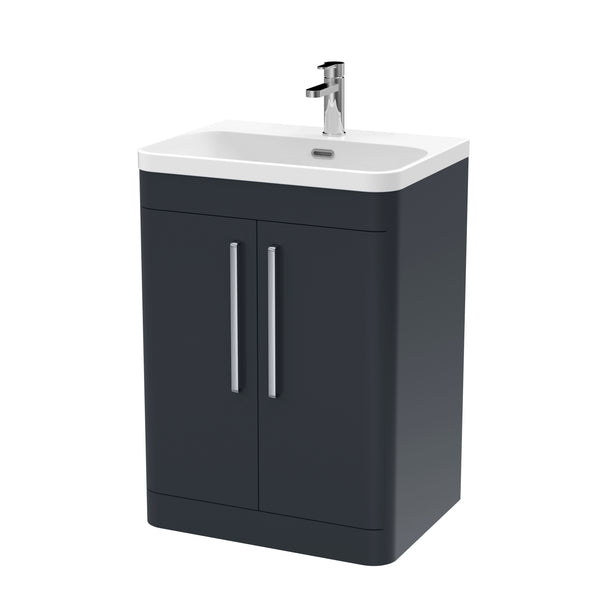 600mm Floor Standing 2 Door Vanity & Thin Edge Ceramic Basin