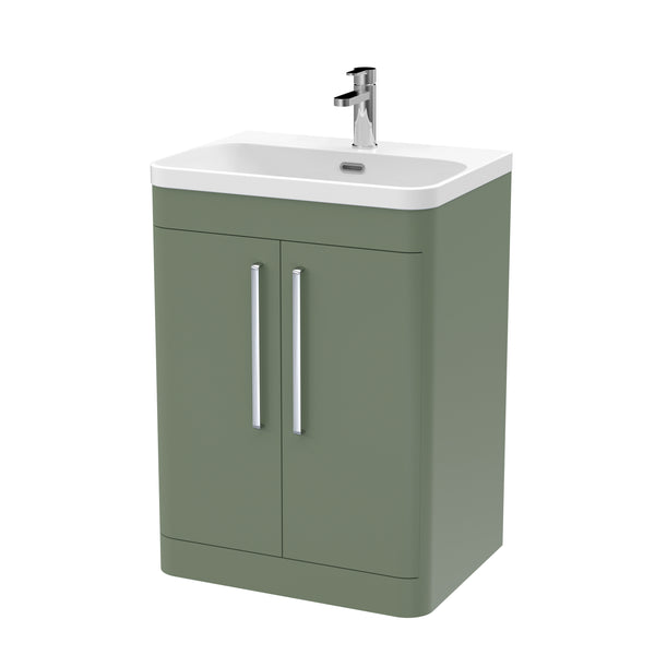 600mm Floor Standing 2 Door Vanity & Thin Edge Ceramic Basin