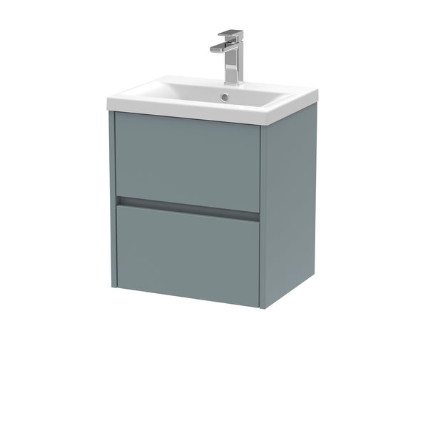 500mm Wall Hung 2 Drawer Unit & Basin 1