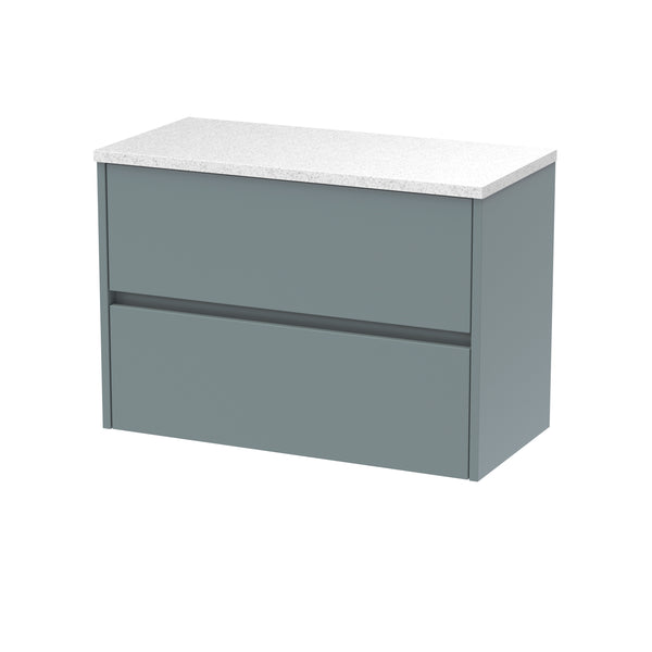 800mm Wall Hung 2 Drawer Unit & Worktop