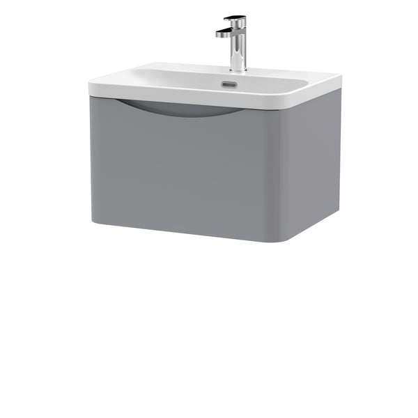 600mm Wall Hung 1 Drawer Vanity & Thin Edge Ceramic Basin
