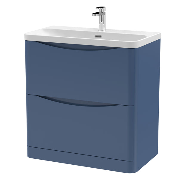 800mm Floor Standing 2 Drawer Vanity & Thin Edge Ceramic Basin