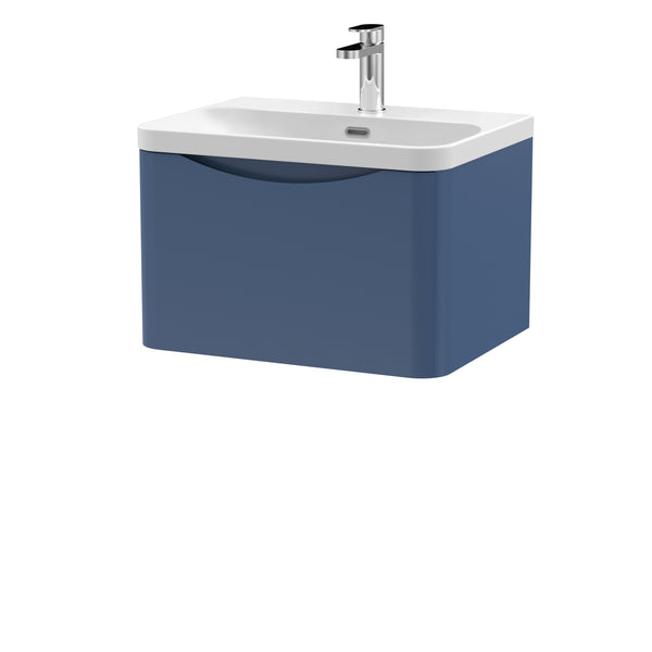 600mm Wall Hung 1 Drawer Vanity & Thin Edge Ceramic Basin