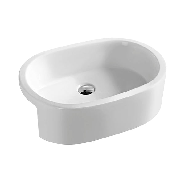 Semi-recessed basin