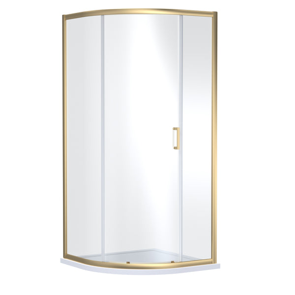 1900mm x 900mm Single Entry Quadrant - Brushed Brass