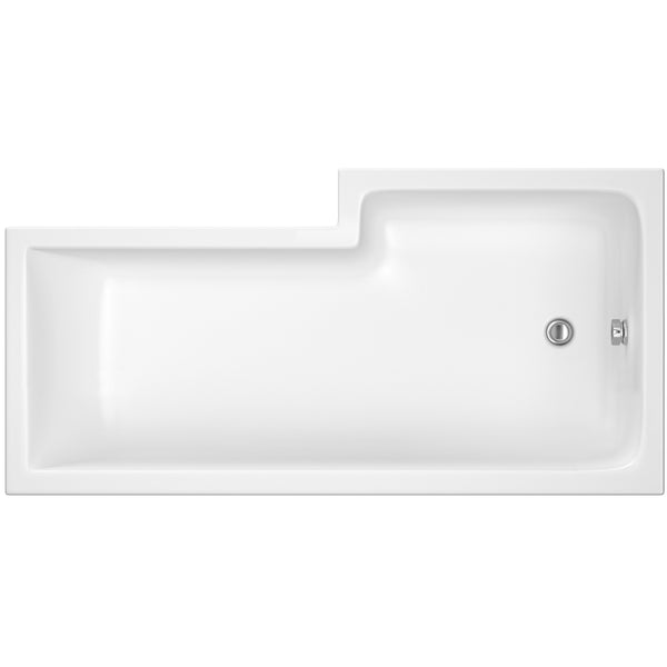 1600mm Left Hand Square Shower Bath