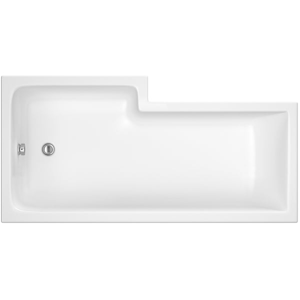 1600mm Right Hand Square Shower Bath