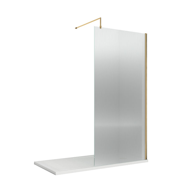 1000x1850 Fluted Wetroom Screen Inc' BAR