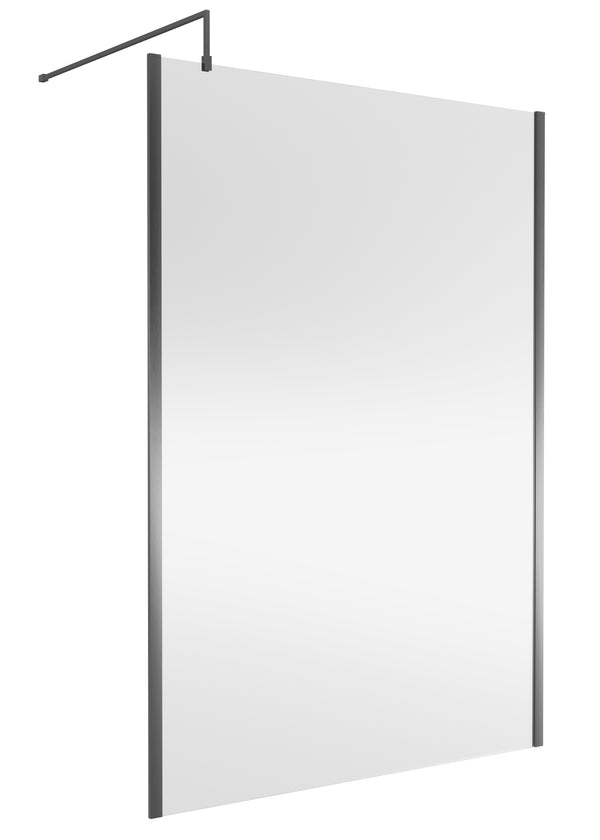 1400mm Wetroom Screen Outer Frame 1850x8mm - Brushed Pewter