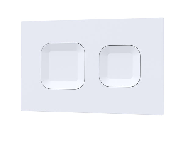Square Dual Flush Push Button White