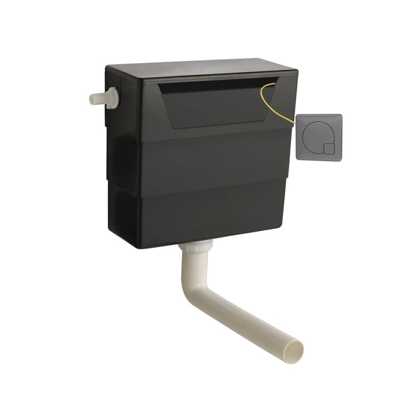 Universal Access Cistern & Gun Metal Square Flush Plate